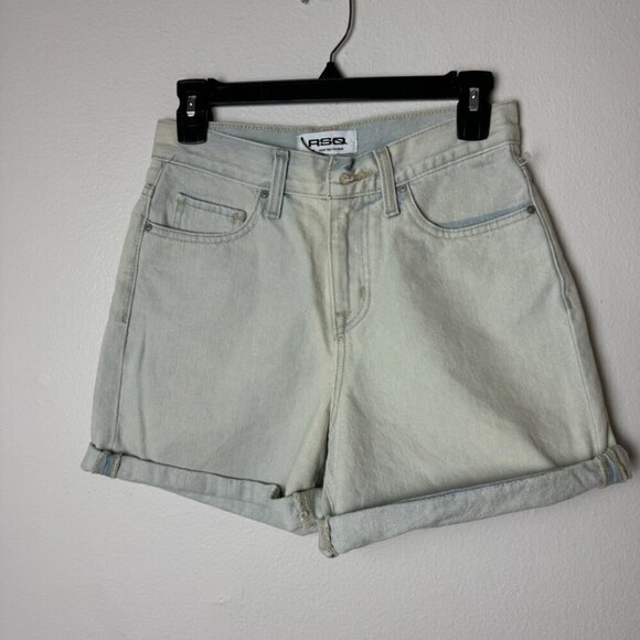 High-Waisted Light Wash Denim Shorts By RSQ Size M Womens Casual Rolled Cuff - Picture 5 of 12
